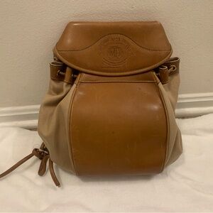 Marley Hodgson Brown and Tan Leather Ghurka No 74 Crossbody Bag Purse Drawstring